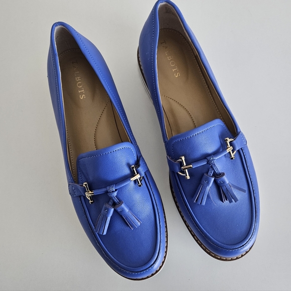 Talbots Laura Tassel Horse Bit Soft Nappa Leather Loafer Biscayne Blue Women 8.5 - Picture 5 of 9